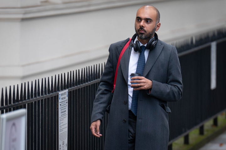 <strong>Imran Shafi, former private secretary to former prime minister Boris Johnson, arrives to give a statement to the UK Covid-19 Inquiry at Dorland House in London.</strong>