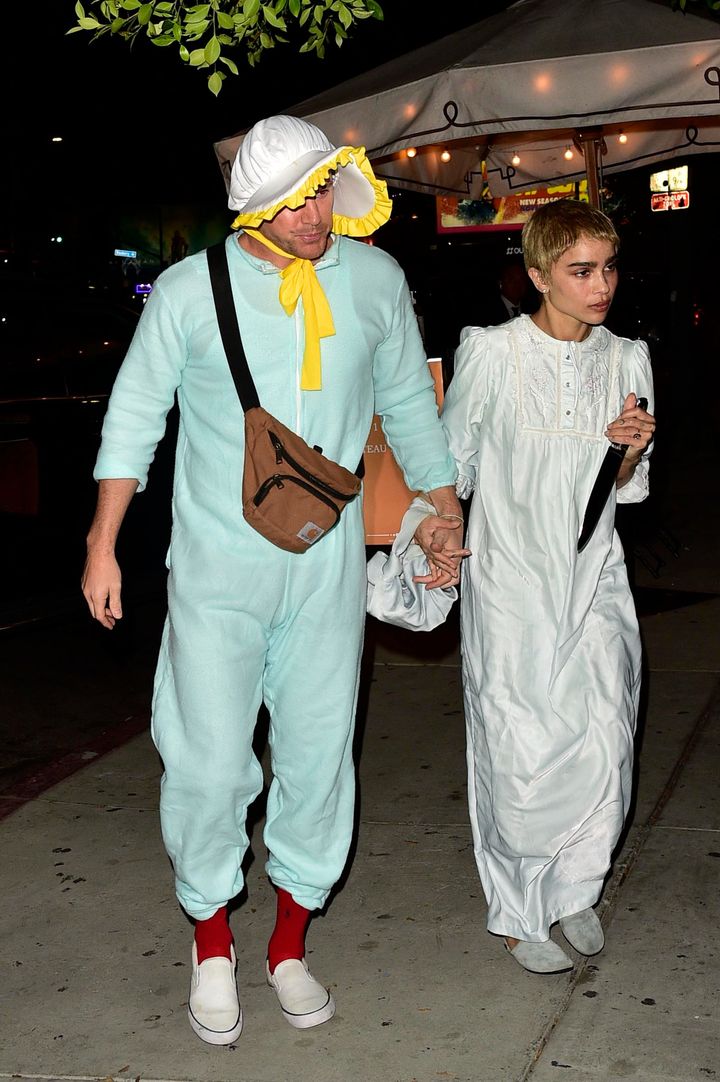 Channing Tatum and Zoë Kravitz are seen arriving at Kendall Jenner's Halloween party on October 28, 2023 in Los Angeles.