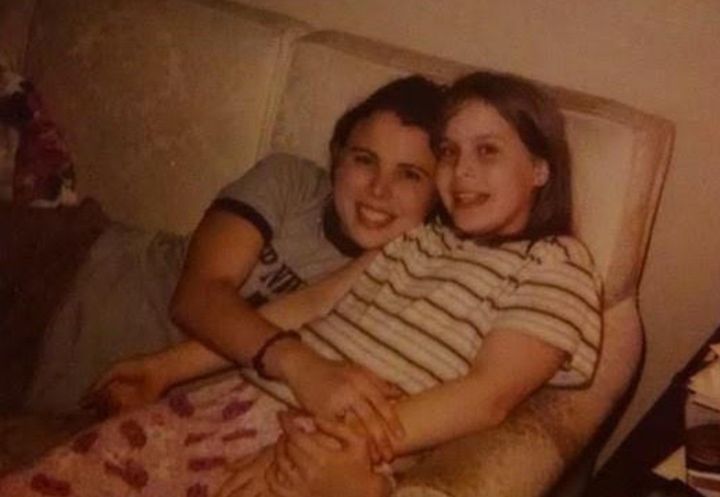 The author (left) with her sister in 2005, the year she was hospitalized for attempting to die by suicide.
