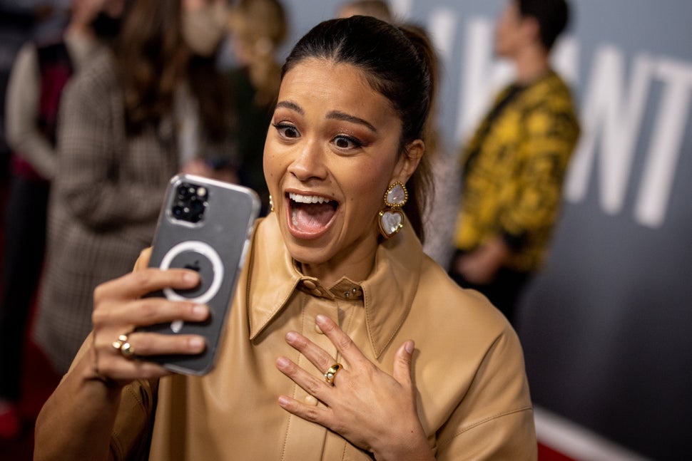 Gina Rodriguez attends the Los Angeles premiere of Amazon Prime's "I Want You Back" on Feb. 8, 2022, in Los Angeles, California.