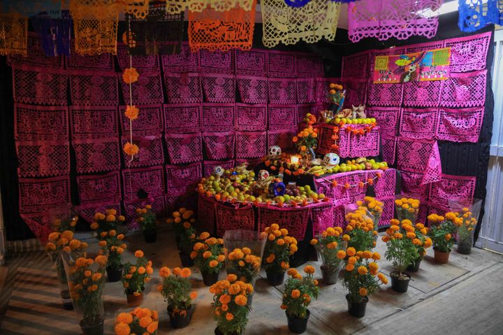 Altar of the dead in the town of San Andrés Mixquic, as part of the the 'Day Of The Dead' in Mexico on October 31, 2023 in Mexico City, Mexico. 