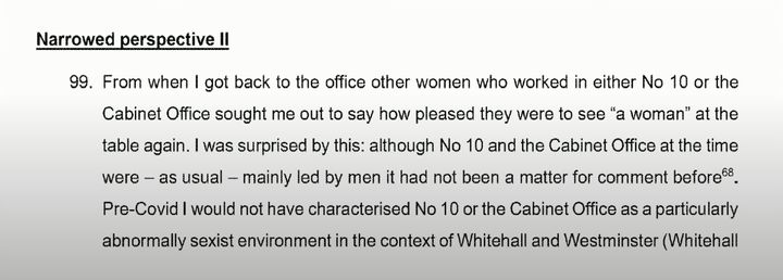 Statement by Helen MacNamara on sexism at No 10