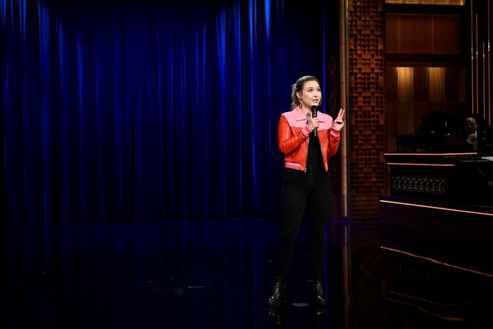 Taylor Tomlinson performing stand-up on The Tonight Show