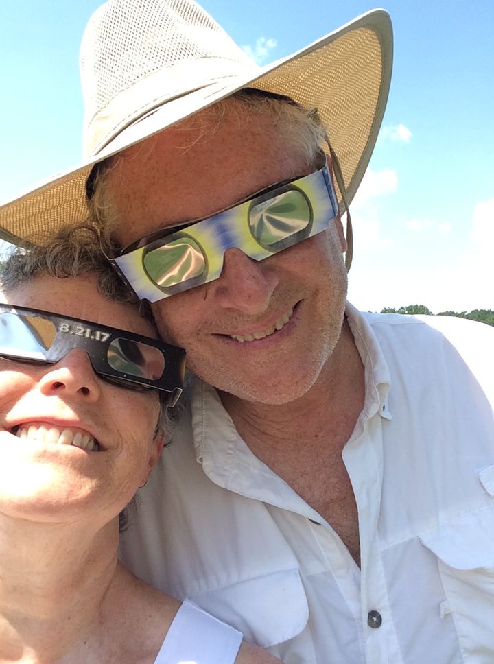 Sue and the author wait to see an eclipse in 2017.