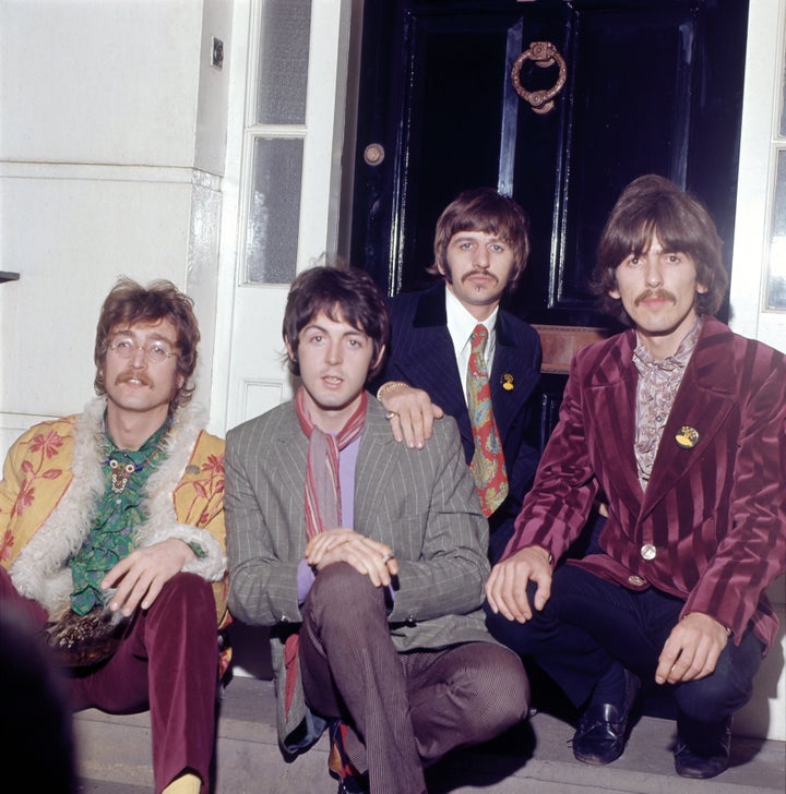 The Beatles at the launch of their album Sgt. Pepper's Lonely Hearts Club Band in 1967