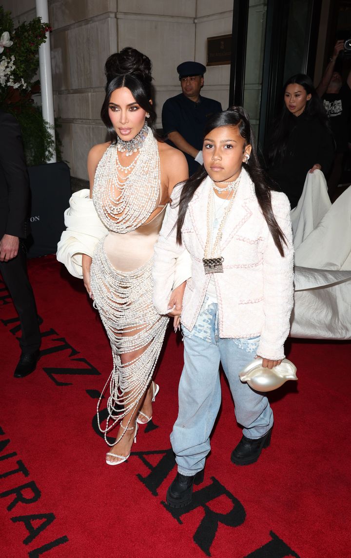 Kim Kardashian and North West photographed together on May 01, 2023 in New York City. 