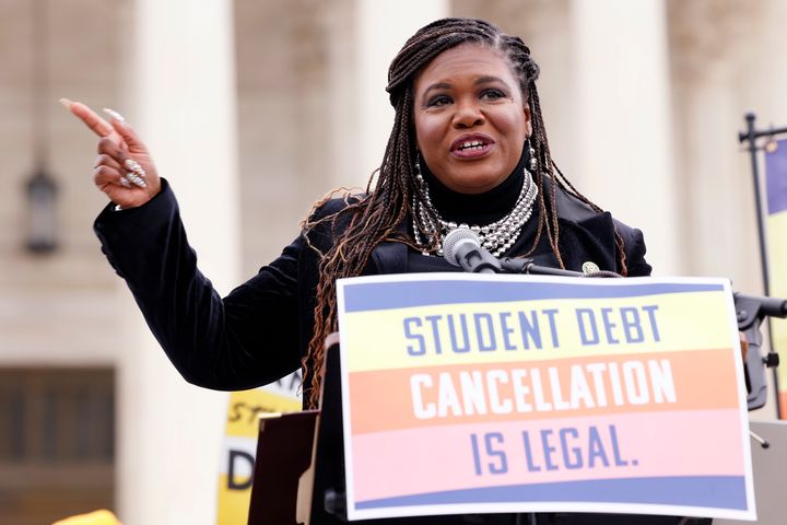 Rep. Cori Bush (D-Mo.) has been an outspoken voice for racial justice, student debt relief and Palestinian rights. Her campaign's limited financial resources could make her vulnerable.