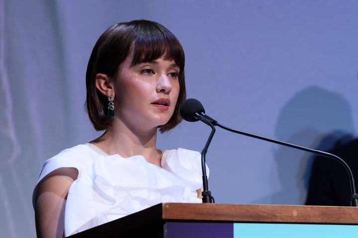 Cailee Spaeny introducing Priscilla during the 61st New York Film Festival last month