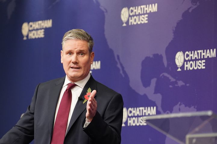 Labour leader Sir Keir Starmer delivers a speech on the situation in the Middle East at Chatham House in central London. 