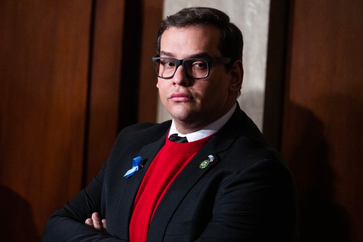 Rep. George Santos is seen on the House floor on Oct. 18.