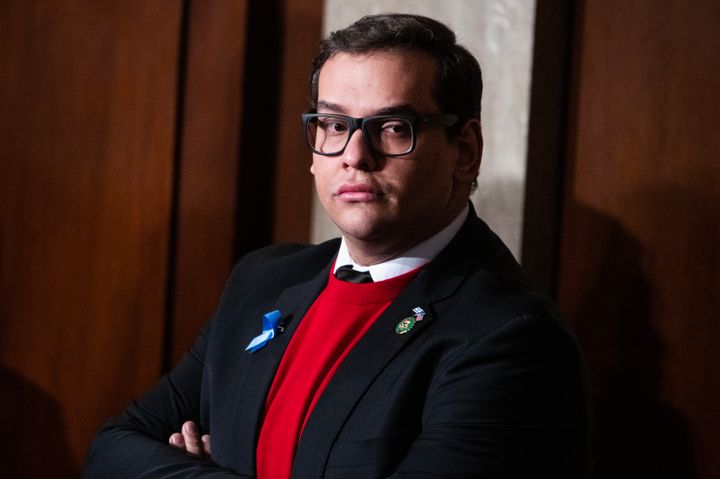 Rep. George Santos is seen on the House floor on Oct. 18.