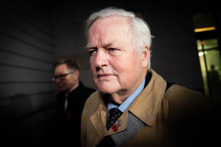 Conservative MP Bob Stewart leaves Westminster Magistrates' Court in central London after being found guilty of racially abusing an activist by telling him to "go back to Bahrain". 