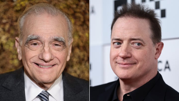 Brendan Fraser (R) stars in Martin Scorsese's (L) "Killers of the Flower Moon." 