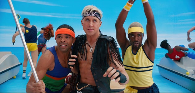 Kingsley Ben-Adir, Ryan Gosling and Ncuti Gatwa in Barbie