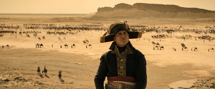 Joaquin Phoenix in character as Napoleon