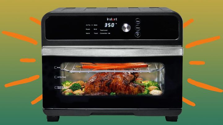 The Instant Omni air fryer and toaster oven combo has a seven-in-one functionality and can even fit a 12-inch pizza. 