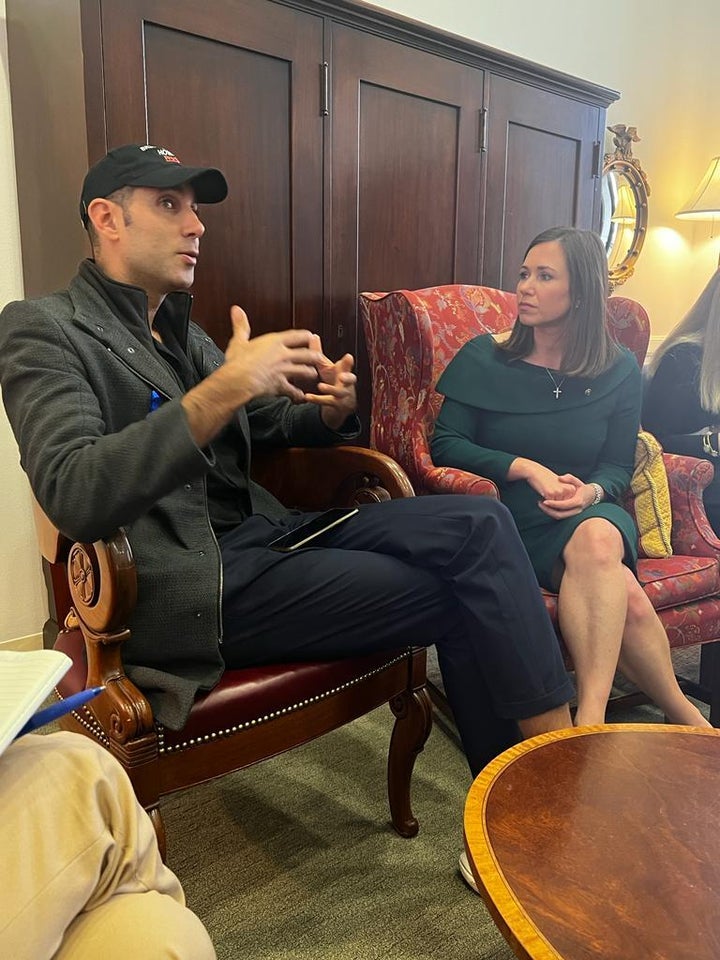 Hamas Hostages' Families Issue Desperate Plea To U.S. 6 Gili Roman (left) met with Sen. Katie Britt (R-Ala.), among other legislators.