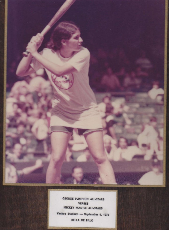 A photo shows the author playing baseball at New York's Yankee Stadium in 1973: "What a thrill!"