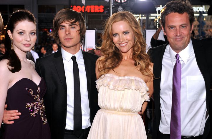 Zac and Matthew with 17 Again co-stars Michelle Trachtenberg and Leslie Mann