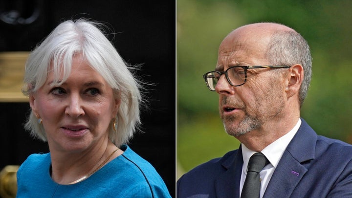 Nadine Dorries and Nick Robinson.