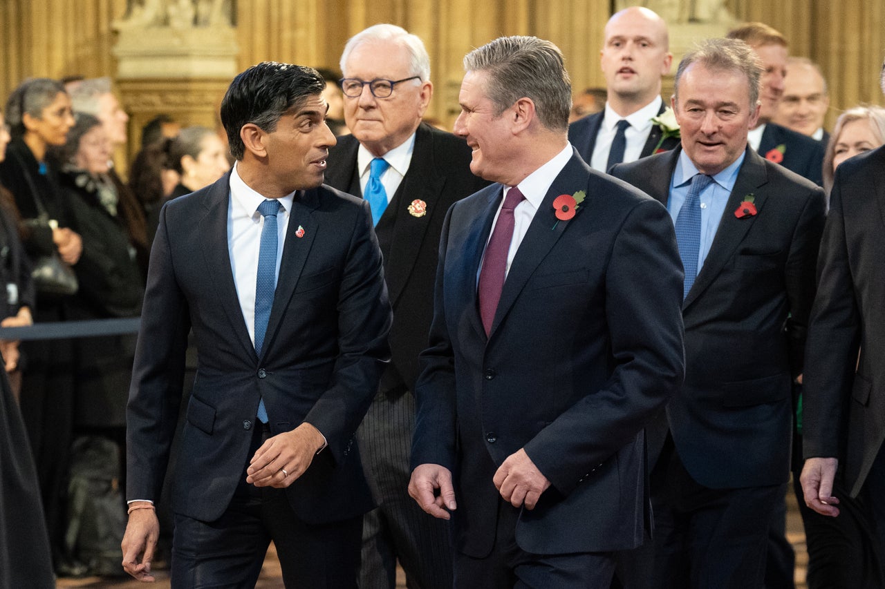 Rishi Sunak with Keir Starmer ahead of Tuesday's King's Speech.