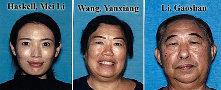 Mei Li Haskell, 37, and her parents, Yanxiang Wang, 64, and Gaoshan Li, 71, were still missing as of Friday, Los Angeles police said.
