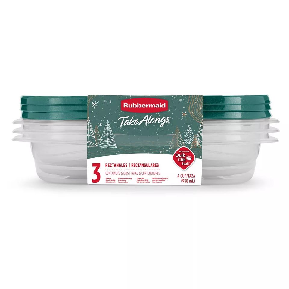  Rubbermaid Take Alongs Large Round Storage Container (Pack of  2) 15.7 Cups / 3.7 L - Red Top