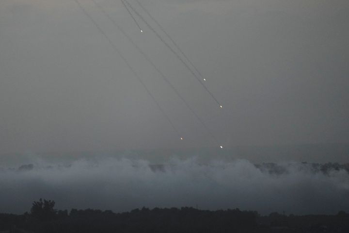 Smoke rises following an Israeli airstrike in the Gaza Strip, as seen from southern Israel, Friday, Nov. 10, 2023. (AP Photo/Leo Correa)