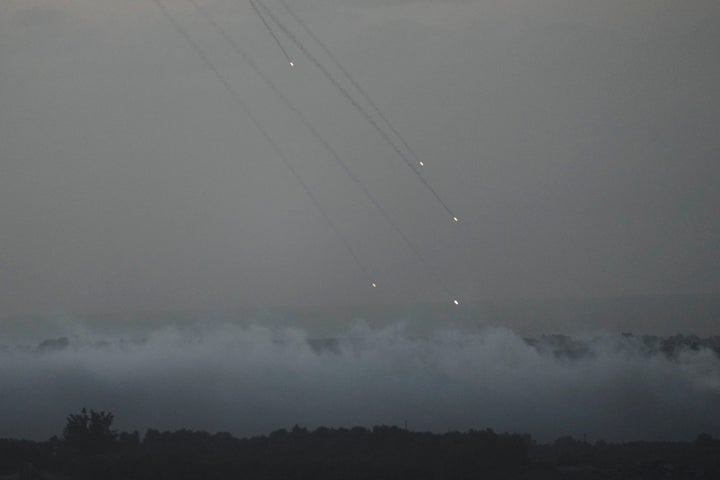 Smoke rises following an Israeli airstrike in the Gaza Strip, as seen from southern Israel, Friday, Nov. 10, 2023. (AP Photo/Leo Correa)