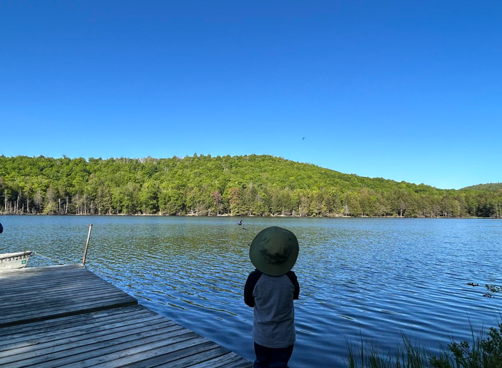 Logan learning how to fish.