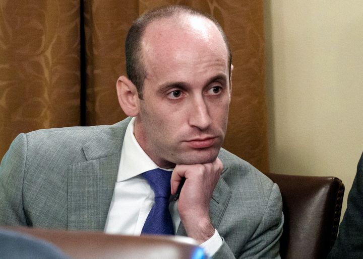 Stephen Miller is pictured in 2018 at the Trump White House, where he helped design anti-immigration reforms.