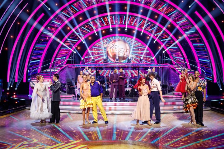 The cast of Strictly Come Dancing pictured on Saturday night
