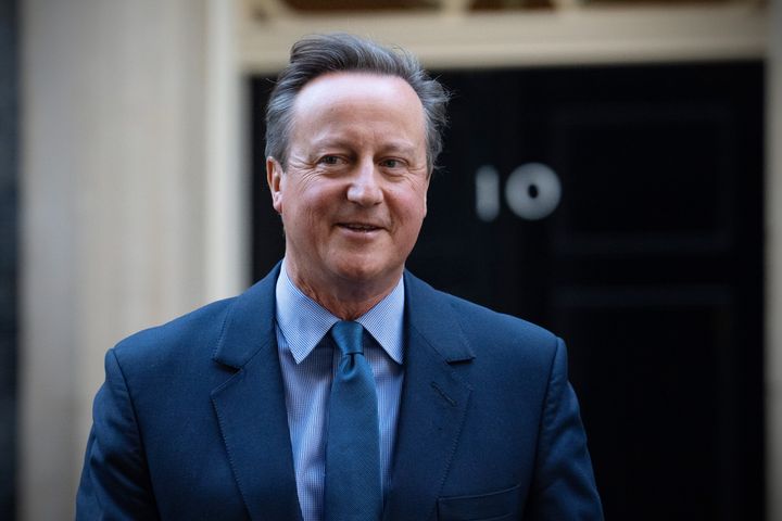 Former Prime Minister David Cameron leaves 10 Downing Street after being appointed foreign secretary in a Cabinet reshuffle on Nov. 13, 2023, in London.