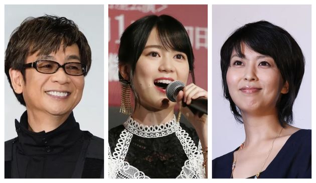 左から山寺宏一さん、生田絵梨花さん、松たか子さん