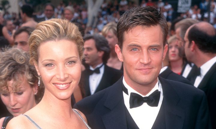 Lisa Kudrow and Matthew Perry at the Emmys in 1997