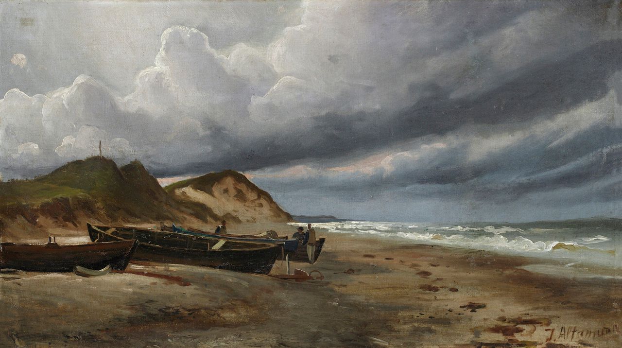 Ιωάννης Αλταμούρας, Βάρκες στην αμμουδιά, 1872-1874. 