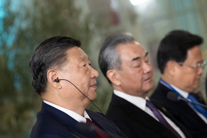 Chinese President Xi Jinping looks on during a meeting with US President Joe Biden, not pictured, during the Asia-Pacific Economic Cooperation (APEC) Leaders' week in Woodside, California on November 15, 2023. (Photo by BRENDAN SMIALOWSKI/AFP via Getty Images)