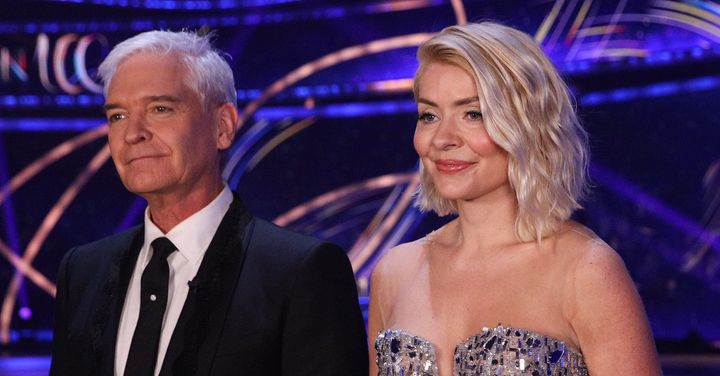 Phillip Schofield and Holly Willoughby in the Dancing On Ice studio