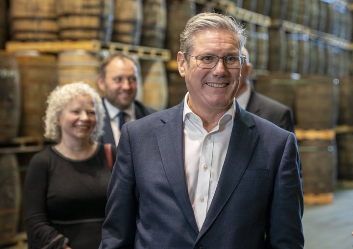 Labour leader Keir Starmer during a visit to the InchDairnie Distillery in Glenrothes, Fife. 
