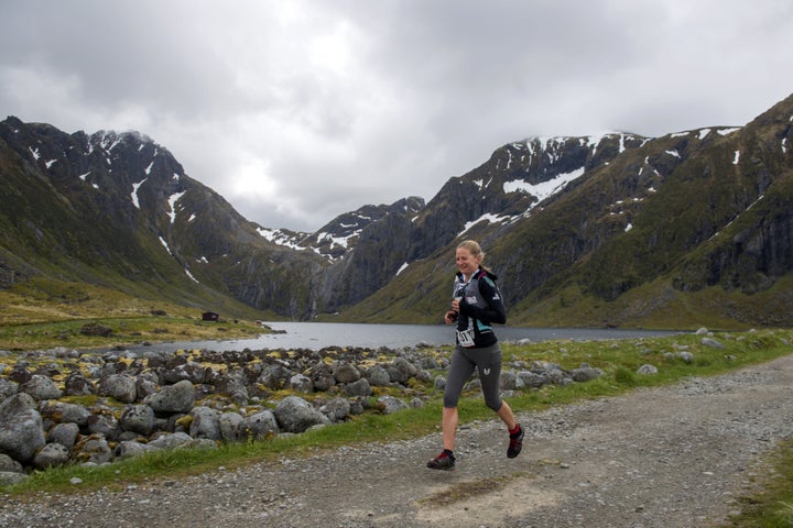 Joasia Zakrzewski competes in the Arctic Triple - Lofoten Ultra-Trail on June 4, 2016, in Svolvaer, Norway.