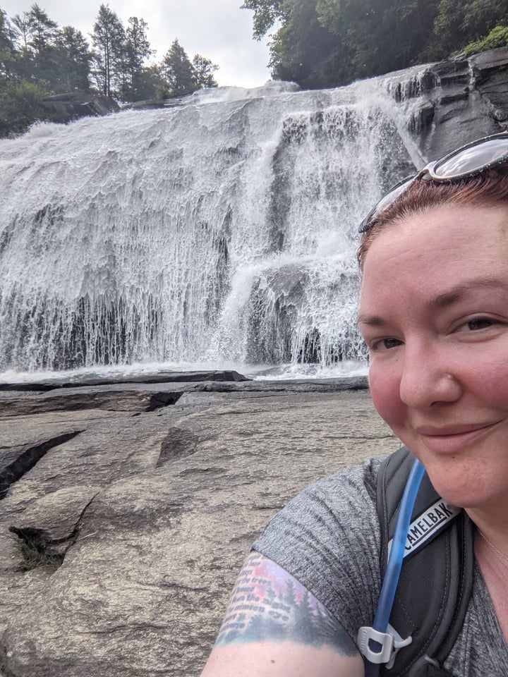 The author at the base of High Falls outside Asheville, North Carolina.