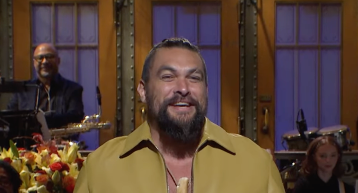 Jason Momoa returned as the host of SNL this weekend, and kicked his monologue off with a blunt joke about his physique.