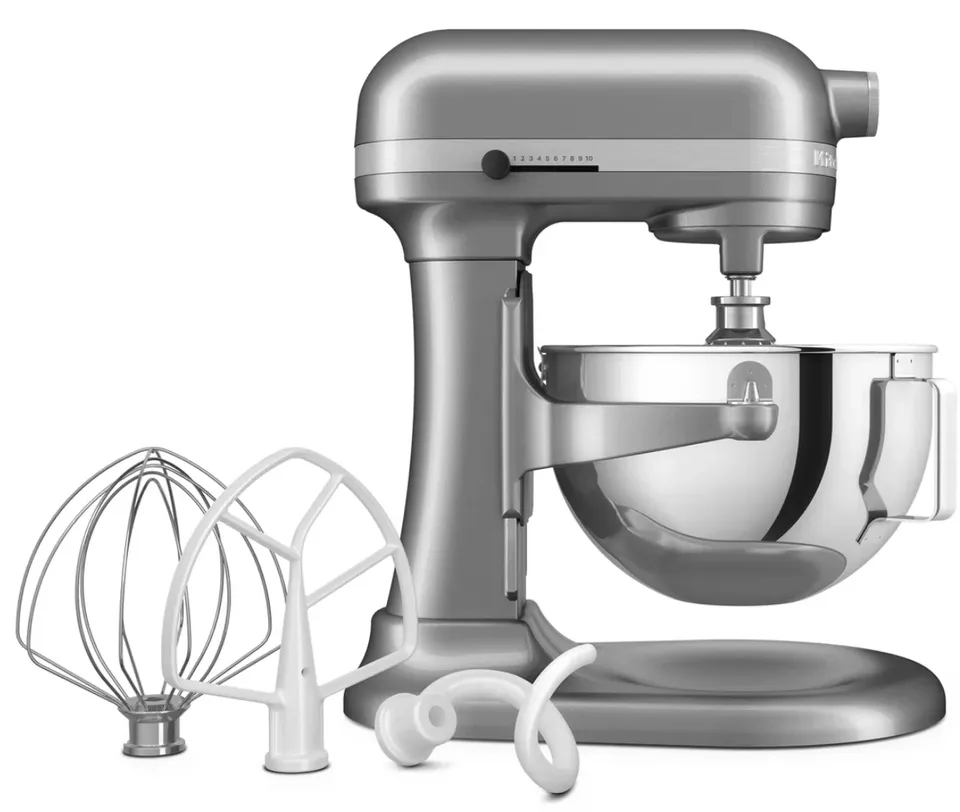 Hi Tek 7 qt White Aluminum Electric Stand Mixer - Includes Dough Hook,  Whisk and Beater - 16 1/4 x 9 x 16 1/2 - 1 count box