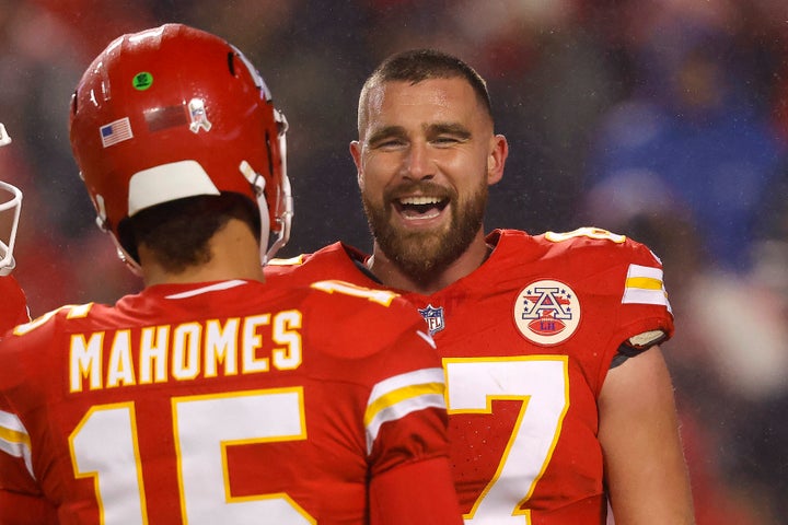 Travis playing a football game in Kansas City earlier this week