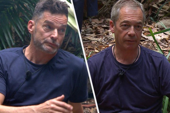Fred Sirieix and Nigel Farage in the I'm A Celebrity jungle