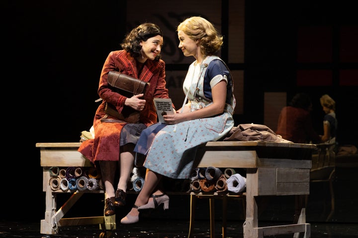 Benko, left, and Sierra Boggess appear in "Harmony," now open on Broadway.