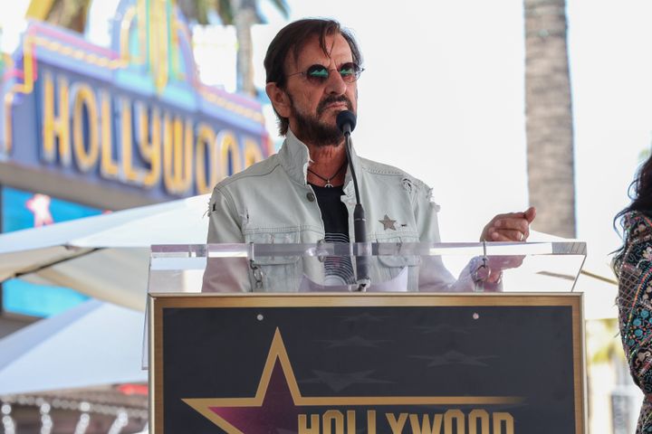 Ringo Starr at the unveiling of Sheila E's star on the Hollywood Walk of Fame in July