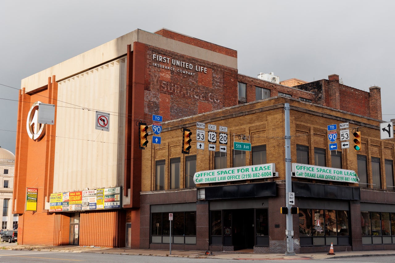 A view of a building for sale in downtown Gary on Oct. 31. Melton has vowed to revitalize the city as mayor.