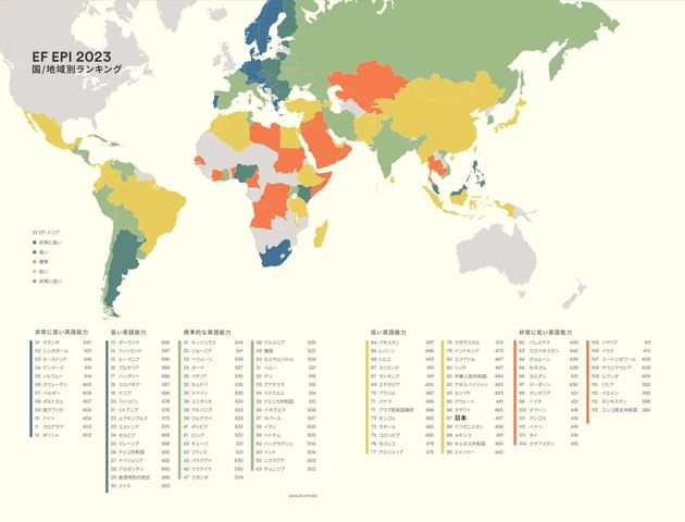 イー・エフ・エデュケーション・ファーストが各国の英語力を判定した