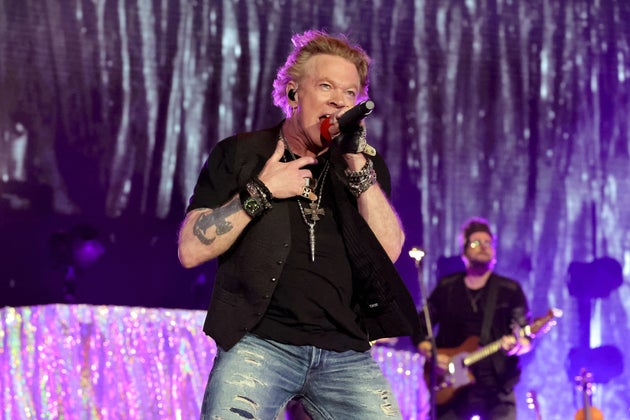 Axl Rose performing with Guns N' Roses in April 2022